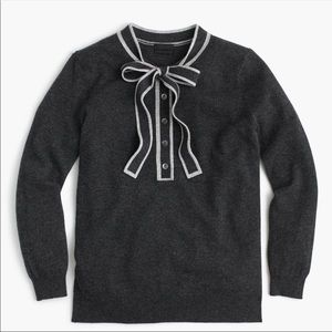 J. Crew Collection Tie Neck Cashmere Sweater